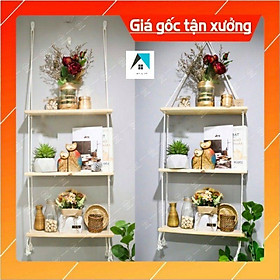 Mua Kệ treo gỗ thông xuất khẩu 3 tầng (kèm dây)