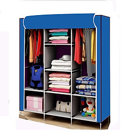 Mua Tủ vải quần áo 3 buồng 8 ngăn  khách được chọn màu   khung sắt sơn tĩnh điện  vải không dệt