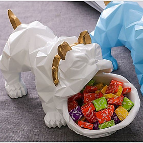 Mô hình chó Bulldog Geometric trang trí kiêm khay đựng bánh kẹo