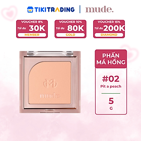 Phấn Má Hồng Mịn Lì Kiềm Dầu Chuẩn Màu mude Flutter Blusher (5g) - #02 Pitch-a-peach
