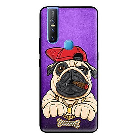 Ốp lưng cho Vivo V15 Pulldog Hiphop Nền Tím - Hàng chính hãng