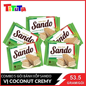 Combo 5 Bánh xốp Sando Coco vị dừa 53.5gx5