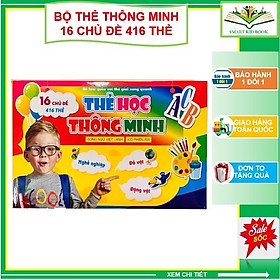 Bộ thẻ học thông minh 16 chủ đề, 416 thẻ, Song ngữ Anh-Việt cho bé từ 2-6 tuổi (Thẻ vàng)