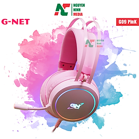 Tai Nghe G-Net G09 Pink (Màu Hồng) Âm Thanh 7.1 USB LED