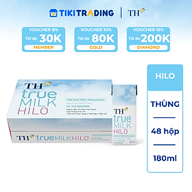 Thùng 48 hộp sữa tươi tiệt trùng TH True Milk nguyên chất 110ml