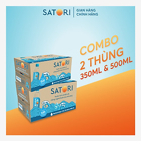 Combo 2 Thùng Nước Tinh Khiết Hoàn Lưu Khoáng SATORI 350ml + 500ml 24 Chai