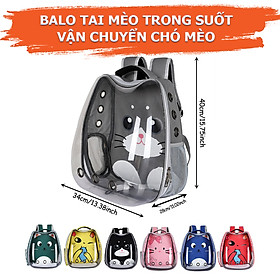 Balo Trong Suốt Vận Chuyển Chó Mèo Hình Tai Mèo - YonaPetshop