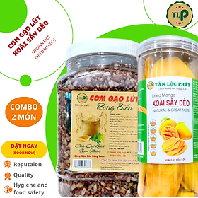 CƠM GẠO LỨT RONG BIỂN HŨ 500G VÀ XOÀI SẤY DẺO HŨ 500G TÂN LỘC PHÁT