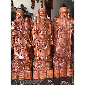 Mua Bộ tượng phật tam đa phúc lộc thọ bằng gỗ hương đá vân veo đẹp kt cao 70×20×17cm