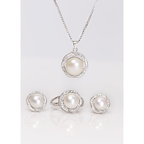 Bộ trang sức Ngọc Trai Thiên Nhiên T4 Mix Bảo Ngọc Jewelry (Freesize)