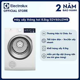 [Miễn phí lắp đặt] Máy sấy thông hơi Electrolux 8.5kg UltimateCare 300 - EDV854J3WB - Lồng giặt chuyển động luân phiên, giảm nhăn, giảm phai màu [ Hàng chính hãng]