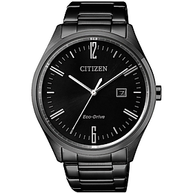 Đồng hồ nam citizen dây thép không gỉ bm7355-82e - mặt đen
