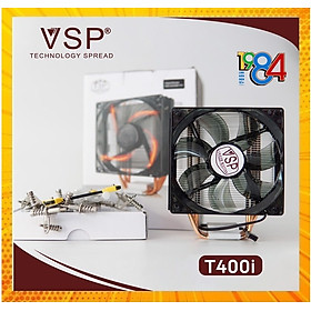 Quạt tản nhiệt VSP Fan LED T400i (Tản 4U, kích thước 12cm, màu Đen) - Hàng chính hãng