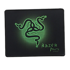 Tấm lót chuột gaming nền đen hình rắn xanh may viền - bàn di chuột mousepad ( 25 x 21cm) - hàng chính hãng
