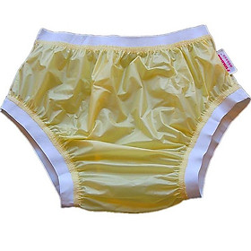Miễn phí Vận Chuyển FUUBUU2207-Yellow-M-1PCS Rộng ống quần tã người lớn không dùng một lần tã nhựa Tã quần PVC quần short