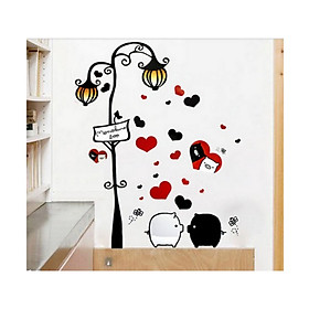 Decal dán tường đôi heo EB115