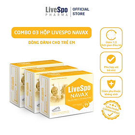 [Combo 3 Tặng 1] Combo3 hộp nước muối sinh lý bào tử lợi khuẩn LiveSpo NAVAX- Dành cho trẻ sơ sinh và trẻ em Hộp 5 ống x 5ml