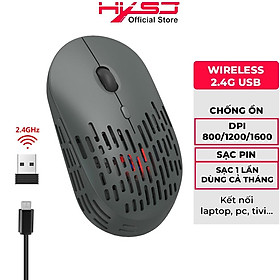 Chuột không dây HXSJ T38 sạc điện, chống ồn, kết nối USB không dây 2.4G, siêu nhạy - hàng chính hãng