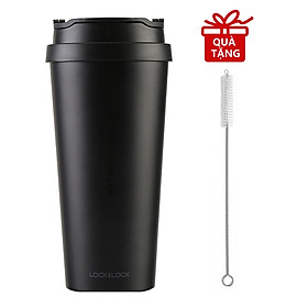 Ly Giữ Nhiệt Lock&Lock Clip Tumbler LHC4151 (540ml) - Hàng Chính Hãng, Bằng Thép Không Gỉ Inox 304, Kèm Ống Hút Nhựa Dùng Được Nhiều Lần, Nắp Vặn Chặt - Tặng Cọ Rửa Ống Hút
