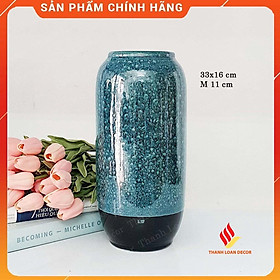 Mua Lọ hoa gốm sứ Bát Tràng cỡ to - Bình hoa decor trang trí nhà đẹp - Men xanh hỏa biến