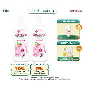 Combo 2 Sữa tắm trắng da hương nước hoa Gervenne mùi trái cây 900g/chai