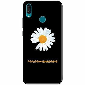 Ốp lưng in cho Huawei Y9 2019 Mẫu Cúc To Nền Đen