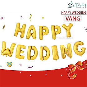 Bong bóng chữ Happy Wedding nhiều màu PA-BBNh-02