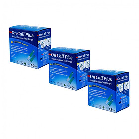 Combo 3 hộp que thử đường huyết ACON ON-CALL PLUS (75 que / 3 hộp) - NHẬP KHẨU MỸ