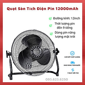 Quạt Tích Điện chân quỳ PIN Năng Lượng Mặt Trời Thời Gian Pin Đến 9 Tiếng, Quạt dùng pin năng lượng mặt trời giá rẻ, quạt đi picnic tiện lợi không lo sạc điện