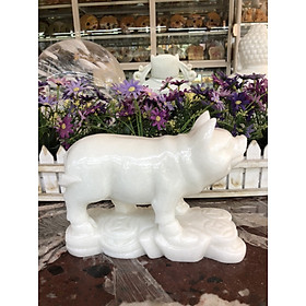 Mua Tượng 12 con giáp phong thủy đá trắng trang trí bàn làm việc - Cao 20 cm