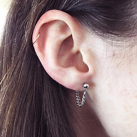 Bông tai unisex xích ngắn xu hướng thời trang Âu Mỹ đơn giản mạnh mẽ