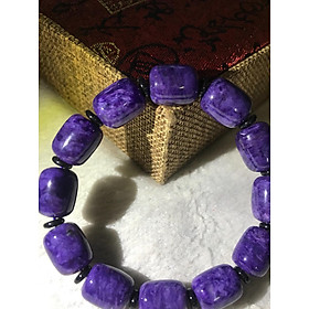 CHIẾC VÒNG TAY ĐÁ MẮT RỒNG TÍM ĐẬM VIÊN DÀI ĐẬM TRÒN VÂN ĐÁ RẤT ĐẸP ĐÁ TỰ NHIÊN 14mm NAM MỆNH HOẢ VÀ THỔ ĐEO HỢP TUỔI