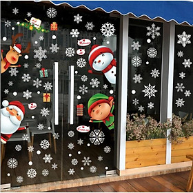 Decal trang trí Noel những người bạn và ông già noel chào đón