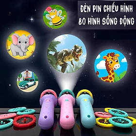 Đèn pin chiếu hình cho bé 80 hình chiếu ngộ nghĩnh thoả sức khám phá