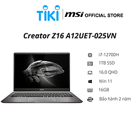 Mua Laptop MSI Creator Z16 A12UET-025VN (i7-12700H Gen 12 | 16GB DDR5 | SSD 1 TB PCle | VGA RTX 3060 6GB | 16 QHD 120Hz | Win11|Luna Gray) - Hàng Chính Hãng