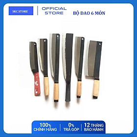 Hình ảnh Bộ dao nhà bếp 8 món nhíp xe chặt cây - chặt xương - chặt gà - dao thái thịt