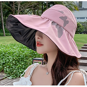 Mũ rộng vành hỏ đầu chống nắng nữ phong cách Hàn mới, nón đi nắng thời trang tạo kiểu
