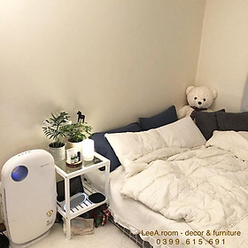 Mua Tab Gỗ Mặt Kính Màu Trắng - Tab Đầu Giường (Hàng Cao Cấp)