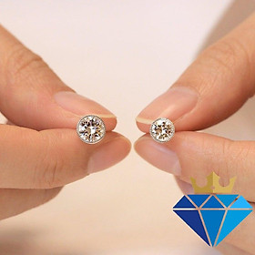 Bông tai Kim cương nhân tạo Moissanite bạc 925 xi bạch kim sang trọng - Mẫu số 8