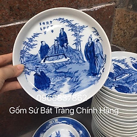 Mua Đĩa tích cổ men lam bát tràng 18cm