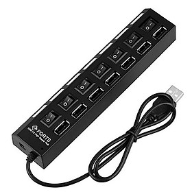 HUB USB2.0 1 ra 7 Cổng Có 7 Công Tắc (có led báo)