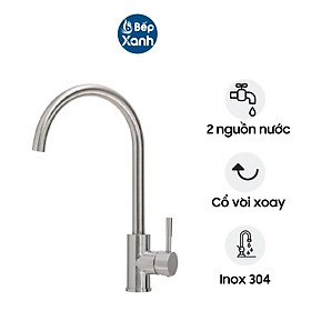 Vòi Rửa Chén Malloca K569-SN - 2 Nguồn Nóng Lạnh - Chất Liệu Inox 304 - Hàng Chính Hãng