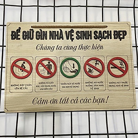 Mua Bảng gỗ quy định cùng nhau giữ vệ sinh nhà cửa phòng trọ nhà chung sạch đẹp có dây treo tặng kèm đinh treo 3 chân