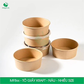 Mua MFB - Combo 25 Tô giấy Kraft nâu - Bát giấy đựng thực phẩm - NHIỀU SIZE