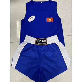 Quần Áo Kick Boxing Damian Cao Cấp ( Bộ), Chất vải áo thun lạnh, Quần trơn satin mát mẻ, thoáng mát, Thấm hút mồ hôi tốt, Thích hợp cho tập luyện, thi đấu và đối kháng