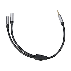 3.5mm Y Splitter Three Section Audio Cable 3.5mm Female to Dual 3.5mm Male Headphone Splitter Audio Expansion Cable 0.3m