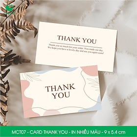 MCT07 - 9x5.4 cm - 1000 Card Thank you, Thiệp cảm ơn khách hàng, card cám ơn cứng cáp sang trọng