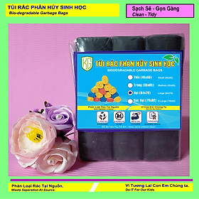 Mua Set 1 Kí Bao Rác Tự Hủy Sinh Học - Phân Hủy Sinh Học - Dạng Cuộn - 4 Size - MÀU ĐEN / Set 1 Kilograms Of Bio-degradable Trash Bags - In Rolls - 4 Sizes - COLOR BLACK