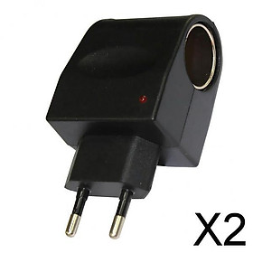 2xEU Plug 110V-220V AC Power to 12V DC Car Cigarette Lighter Converter Adapter