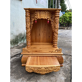 Mua Bàn thờ thần tài ông địa gỗ xoan ngang 42 quỳ trụ